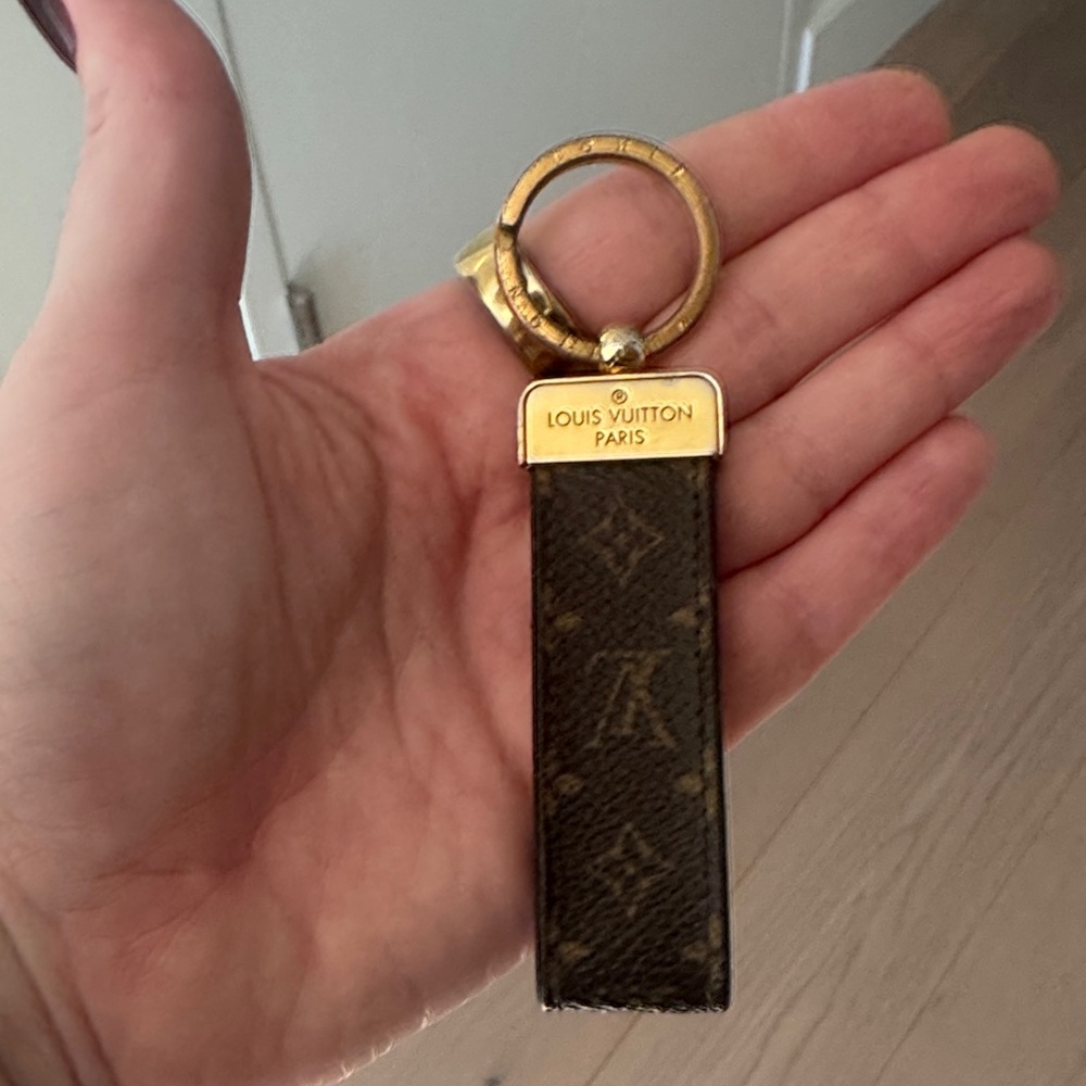 Louis Vuitton Brown and Gold Keychain